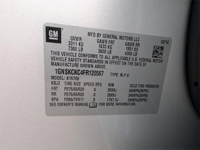 2015 Chevrolet Tahoe 4WD LTZ