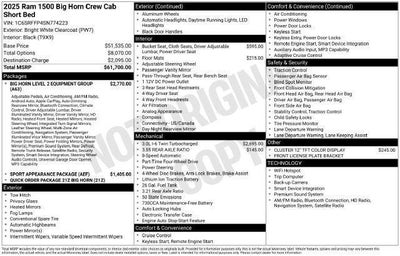2025 RAM 1500 Big Horn/Lone Star