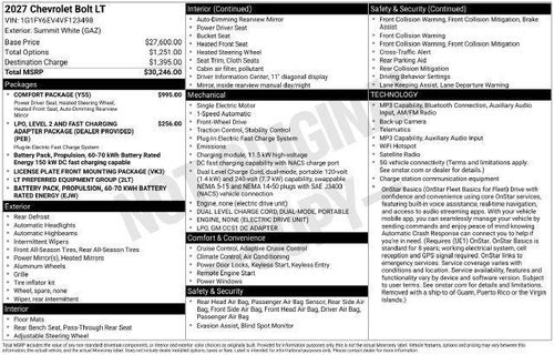 2027 Chevrolet Bolt LT