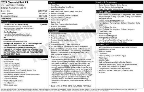 2027 Chevrolet Bolt RS