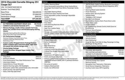 2016 Chevrolet Corvette Stingray Z51