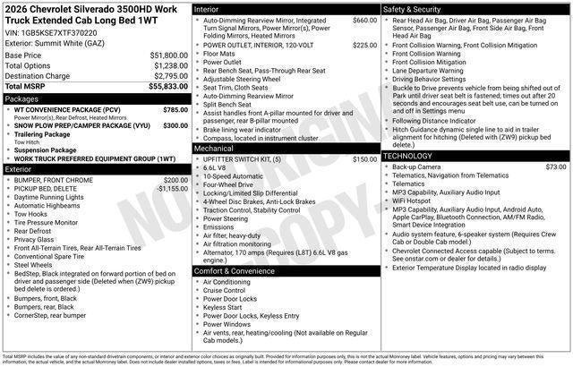 2026 Chevrolet Silverado 3500 HD Work Truck