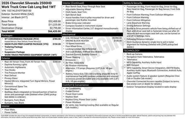 2026 Chevrolet Silverado 2500 HD Work Truck