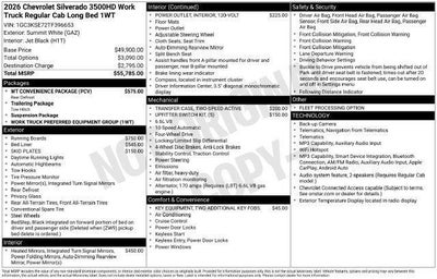 2026 Chevrolet Silverado 3500 HD Work Truck