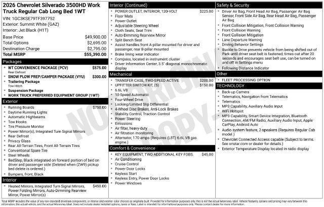2026 Chevrolet Silverado 3500 HD Work Truck
