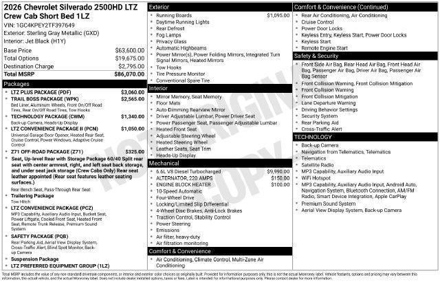 2026 Chevrolet Silverado 2500 HD LTZ