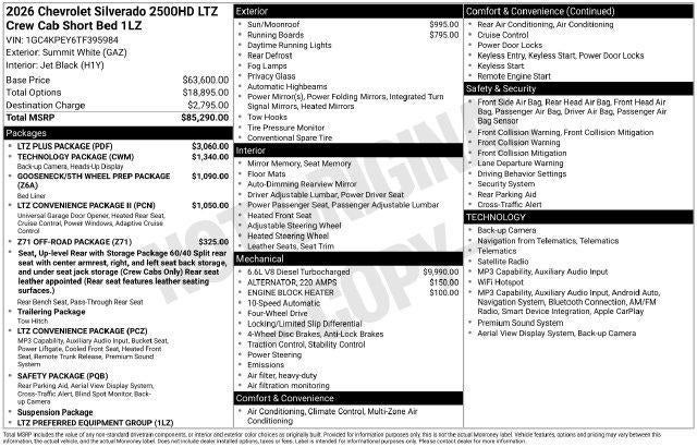 2026 Chevrolet Silverado 2500 HD LTZ