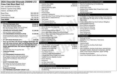 2026 Chevrolet Silverado 2500 HD LTZ