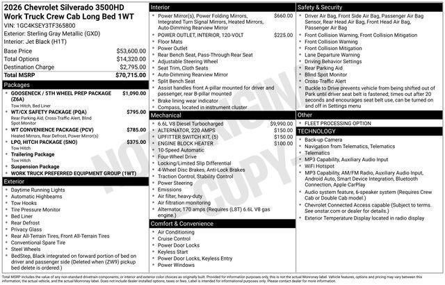 2026 Chevrolet Silverado 3500 HD Work Truck