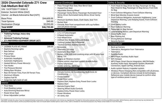 2026 Chevrolet Colorado 4WD Z71