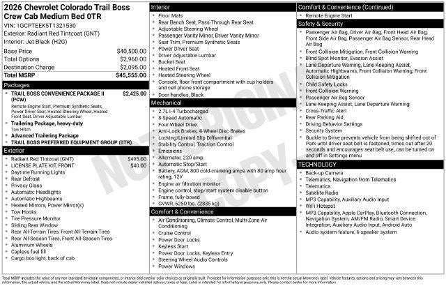 2026 Chevrolet Colorado 4WD Trail Boss