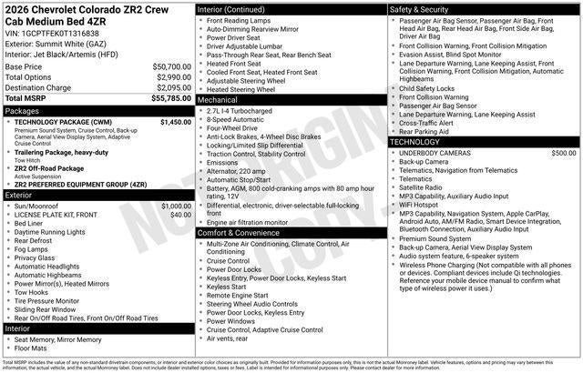 2026 Chevrolet Colorado 4WD ZR2
