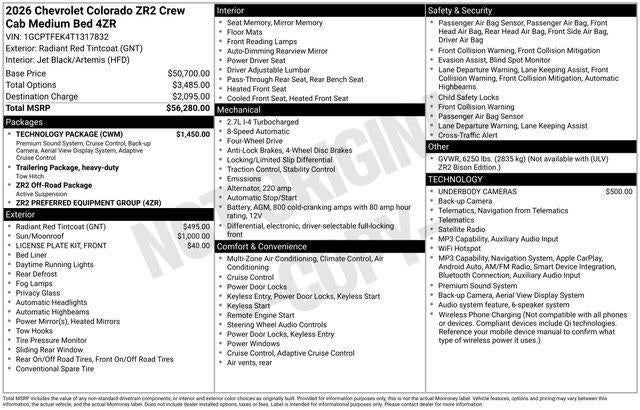 2026 Chevrolet Colorado 4WD ZR2