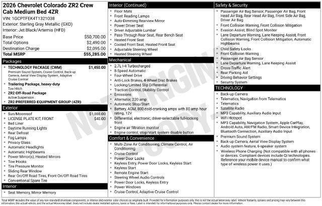 2026 Chevrolet Colorado 4WD ZR2
