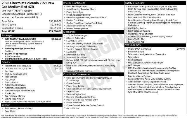2026 Chevrolet Colorado 4WD ZR2