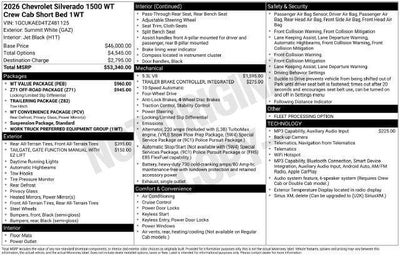 2026 Chevrolet Silverado 1500 Work Truck