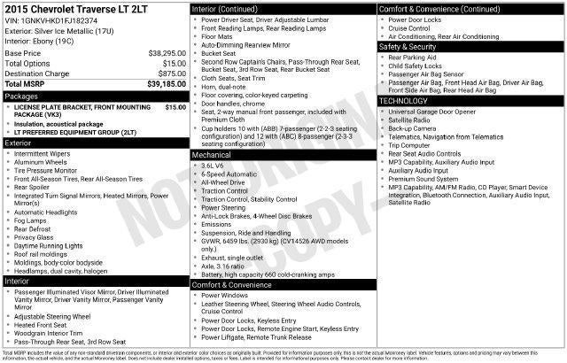 2015 Chevrolet Traverse 2LT