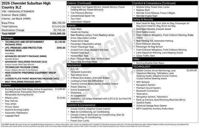 2026 Chevrolet Suburban High Country