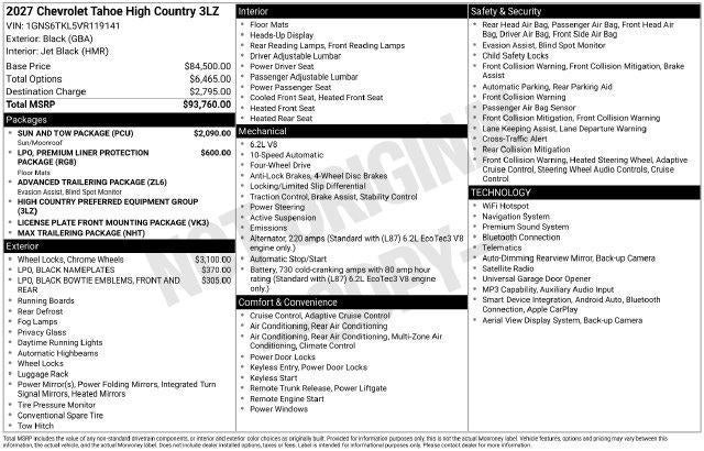2027 Chevrolet Tahoe High Country