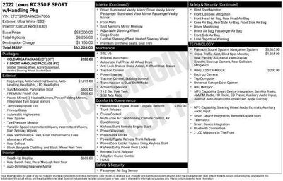 2022 Lexus RX 350 350 F Sport Handling