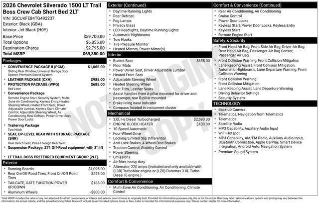 2026 Chevrolet Silverado 1500 LT Trail Boss