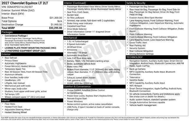 2027 Chevrolet Equinox AWD LT