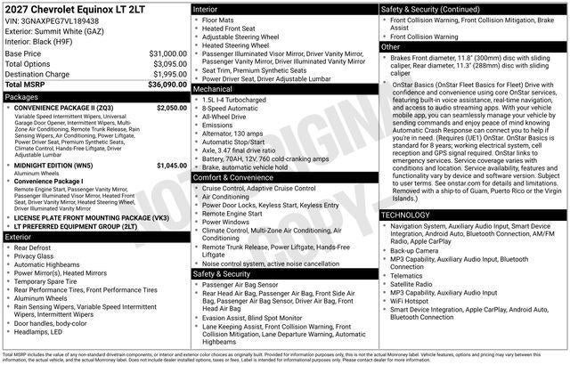 2027 Chevrolet Equinox AWD LT