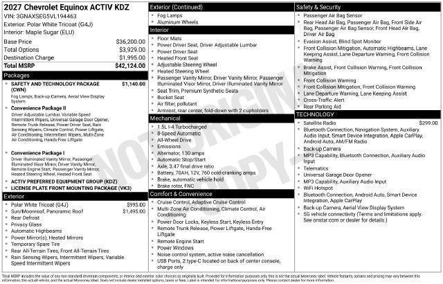 2027 Chevrolet Equinox AWD ACTIV