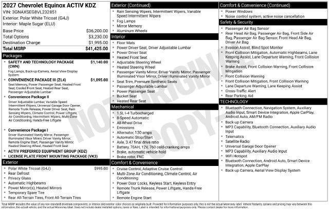 2027 Chevrolet Equinox AWD ACTIV