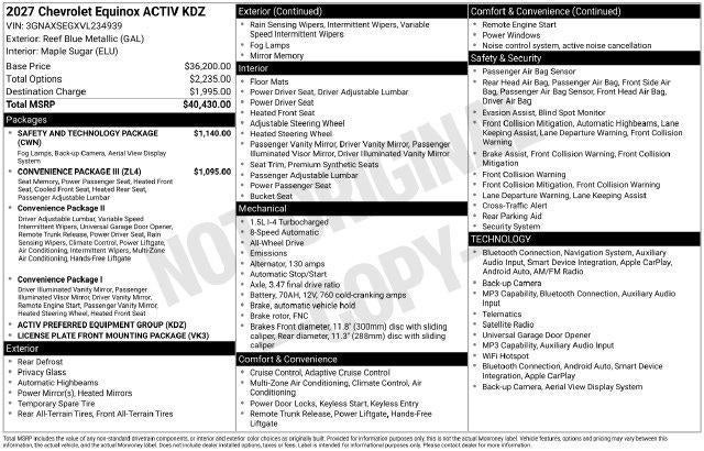 2027 Chevrolet Equinox AWD ACTIV
