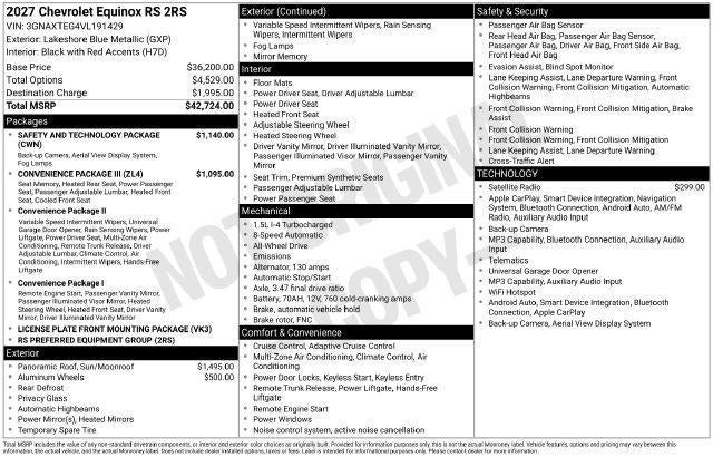 2027 Chevrolet Equinox AWD RS