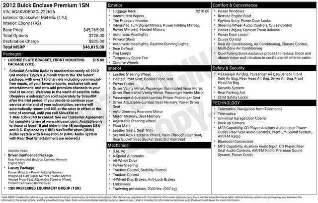 2012 Buick Enclave Premium Group