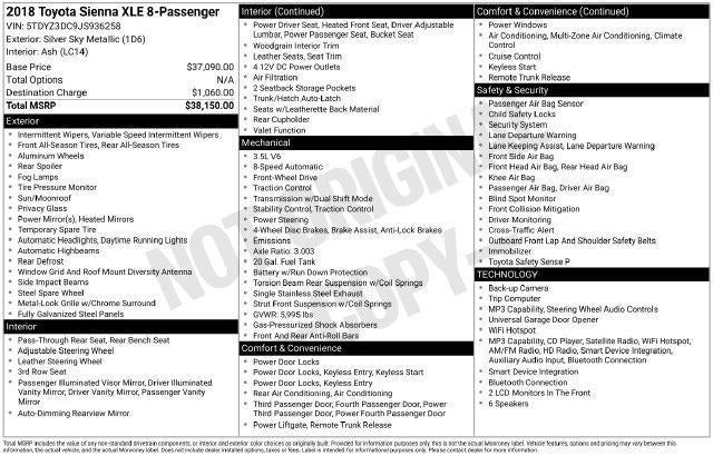 2018 Toyota Sienna XLE