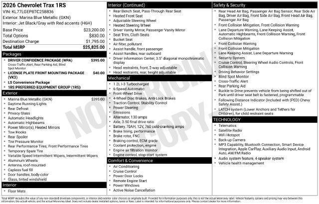 2026 Chevrolet Trax 1RS