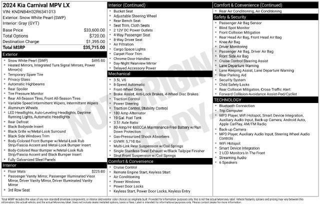 2024 Kia Carnival LX