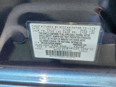 2017 Nissan Versa Sedan S Plus