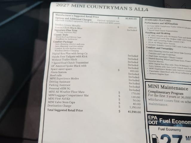 2027 MINI Cooper S Countryman ALL4 Base