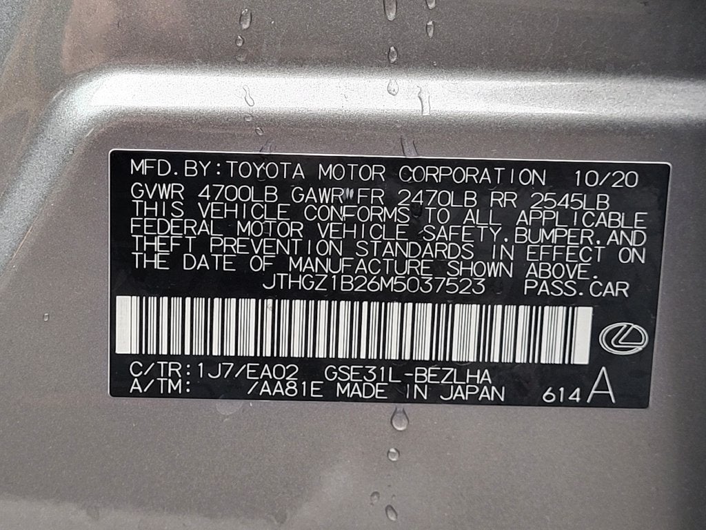 2021 Lexus IS 350 F SPORT