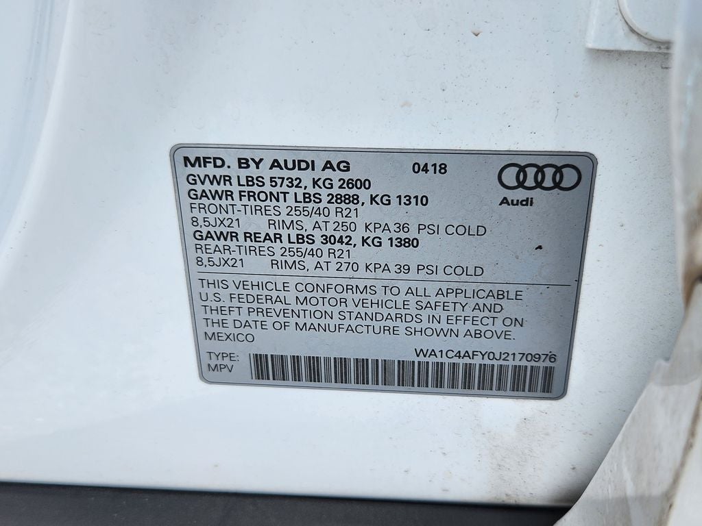 2018 Audi SQ5 3.0T Prestige quattro