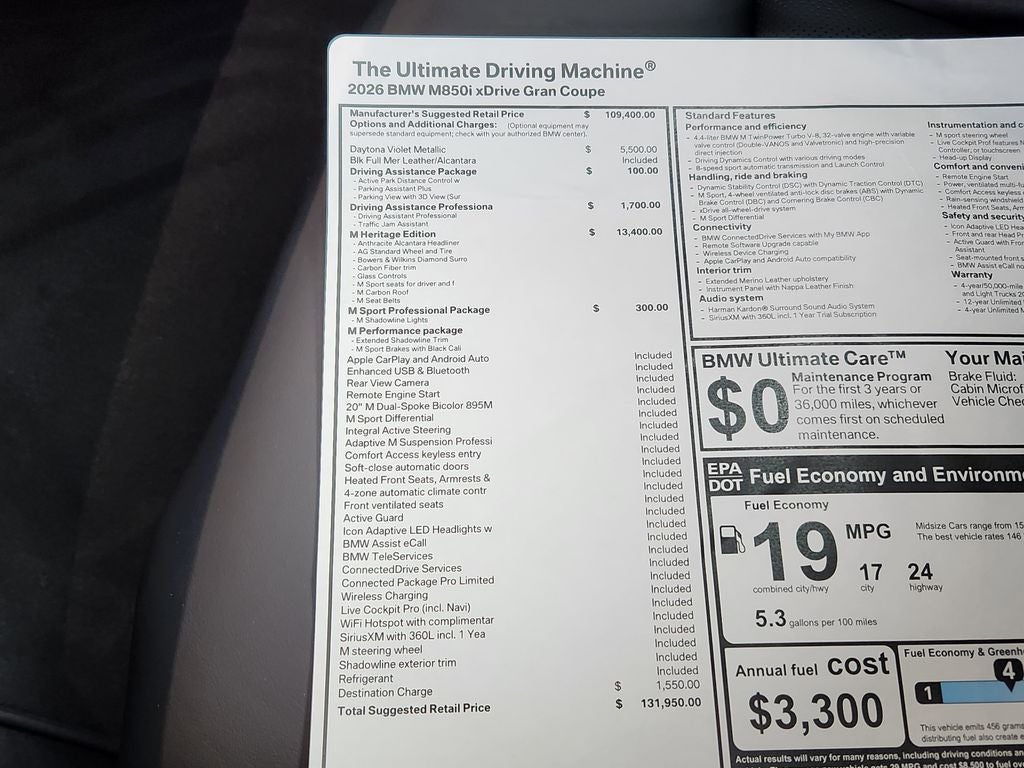 2026 BMW 8 Series M850i xDrive Gran Coupe